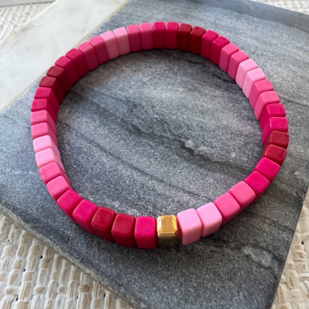 NWOT Pink Ombré Tile Bracelet